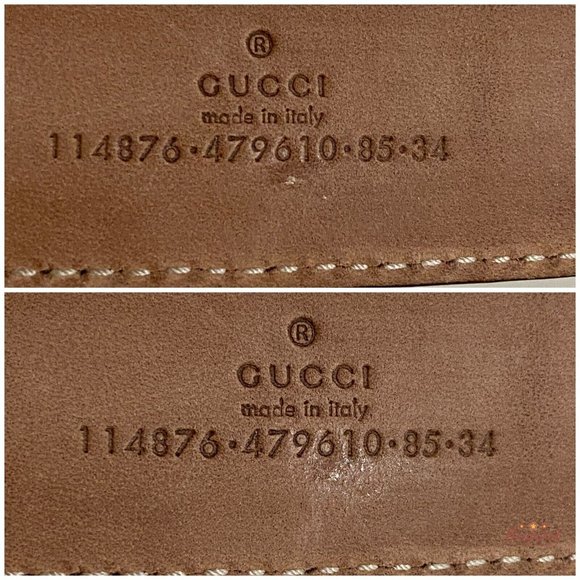 Authentic Gucci Cream Guccissima Leather Gold Interlocking G Buckle Belt 85/34 - Picture 7 of 13